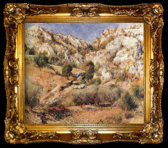 framed  Pierre-Auguste Renoir Cliff, ta009-2